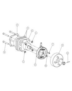 Brake Motor Mount And Hub Diagram and Parts List for M54-HN 53BB5ETW750-24-HP Cub Cadet Lawn Tractor